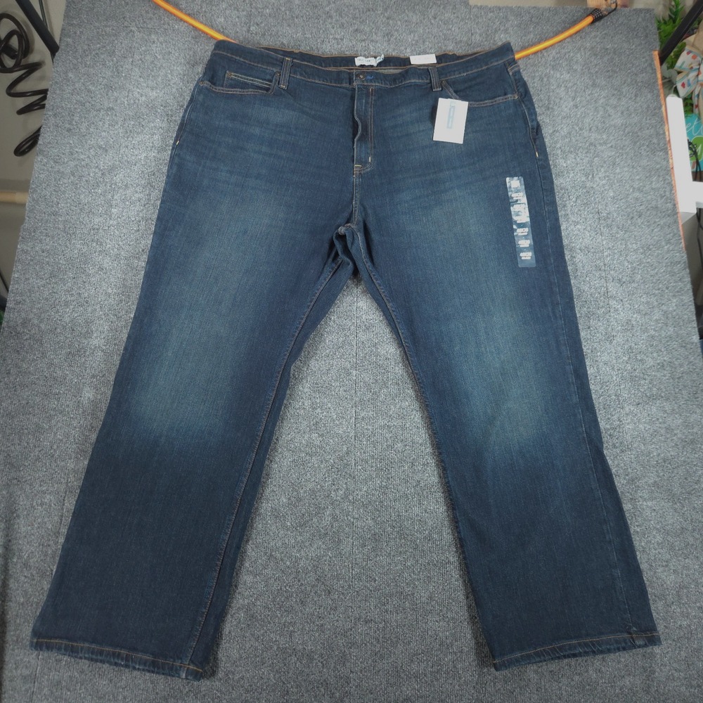 True Craft Mens Relaxed Flex Stretch Straight Leg Denim Jeans 48x30